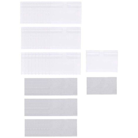 Porta etichette per prezzi in plastica trasparente da 50 pezzi, rimovibili con clip per ripiano, per contenitori, contenitori ed etichette nei cestini
