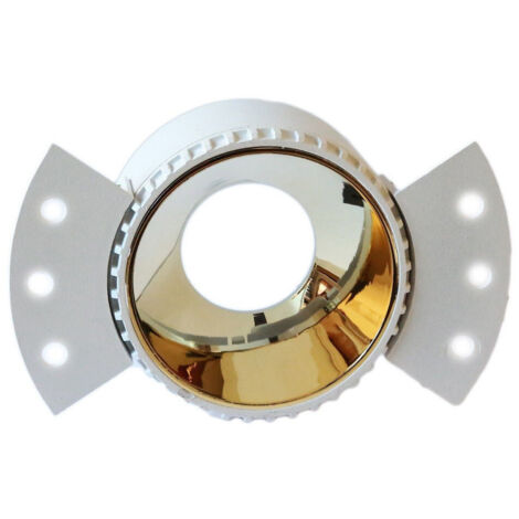 Porta Faretto Da Incasso Lampadine Led Gu10 7watt Per Controsoffitto Cartongesso       Or-rond -