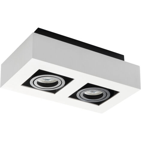 porta faretto decorativo stobi dlp lampada parete 2 luci orientabile bianco GU10