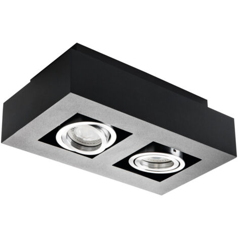 porta faretto decorativo stobi dlp lampada parete orientabile 2 luci nero GU10