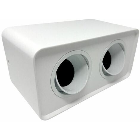 Porta Faretto Doppio Supporto Orientabile Montaggio Da Soffitto Bianco P342b