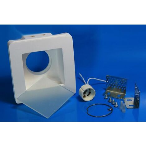PORTA FARETTO IN GESSO AD INCASSO FISSO LED QUADRATO TONDO CON VETRO LED GU10 69077