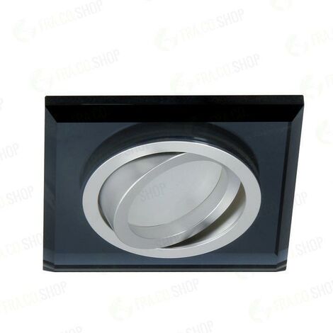 porta faretto incasso decorativo vetro quadrato orientabile 1 luce blu scuro
