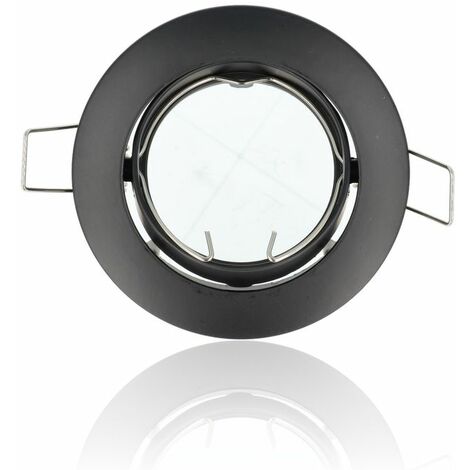 Porta faretto rotondo da incasso orientabile diam.83mm, GU10, Nero