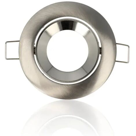 Porta faretto rotondo da incasso orientabile diam.84mm, GU10, Alluminio Spazzolato (Gamma Lusso)