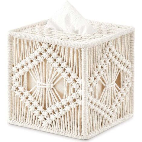 Porta fazzoletti decorativo in stile bohémien, quadrato, 16 x 16 x 17 cm (tipo B)