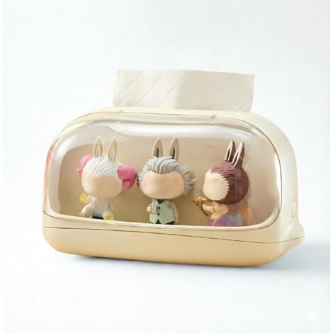 Porta fazzoletti in acrilico con finestra, ideale per esporre piccole statuette, antipolvere e trasparente, funge anche da contenitore per fazzoletti, oggetto da collezione POPMART, decorazione per uf