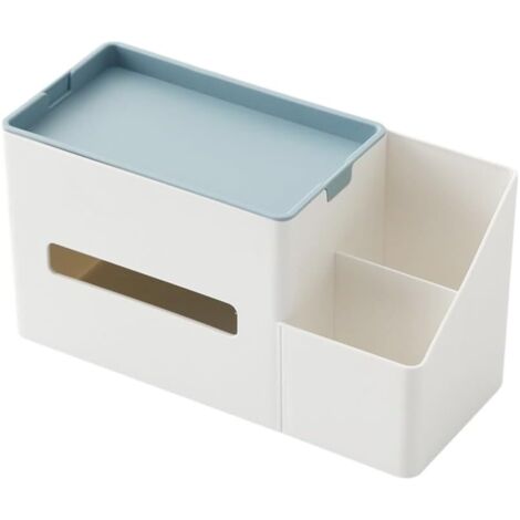 Porta fazzoletti organizer, porta fazzoletti da scrivania multifunzionale, elegante scatola in plastica per riporre fazzoletti, telecomandi e altri oggetti.
