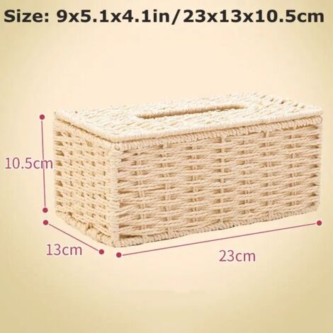 Porta fazzoletti/porta fazzoletti in tessuto, ideale per casa, auto, ufficio e hotel - Beige, 23 x 13 x 10,5 cm