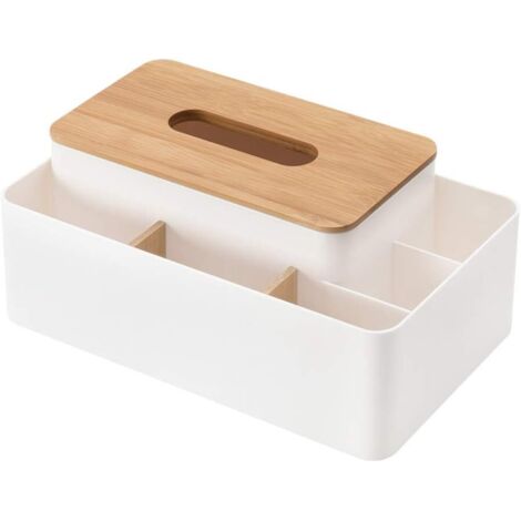 Porta fazzoletti rettangolare multifunzionale, ideale per sale da pranzo, cucine, camere da letto, toelette e decorazioni per la casa (elegante bianco, 26,5 x 15,2 x 12 cm).