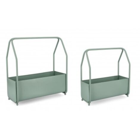 Porta Fiore Rettangolare Acciaio Marrone Moderno da Interno - MAGICAL - Colore: Verde