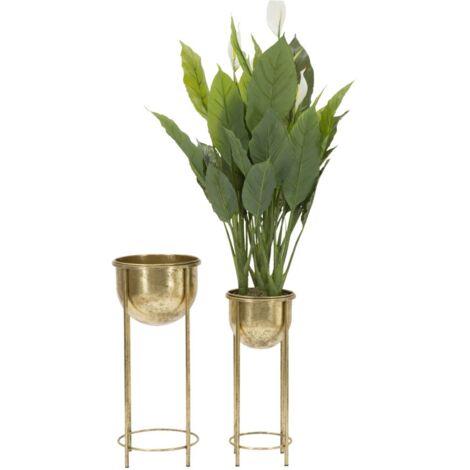 Porta Fiori Glam Coppia Ø27x62-21,5x52 cm in Ferro Oro