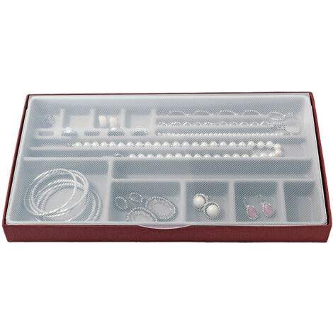 Porta Gioielli Donna - Organizer per Gioielli Sempre in Ordine, anche per Cassetti – 1 Porta Bijoux Rosso - 21,5x37x3,5 cm - Domopak Living