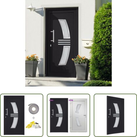 Porta in alluminio - Porta di Ingresso Antracite 88x200 cm