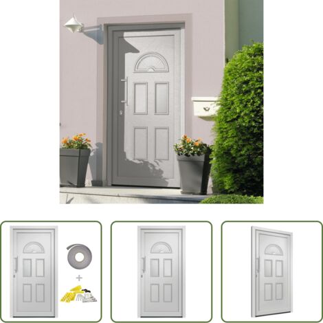 Porta in alluminio -  Porta di Ingresso Bianca 88x190 cm