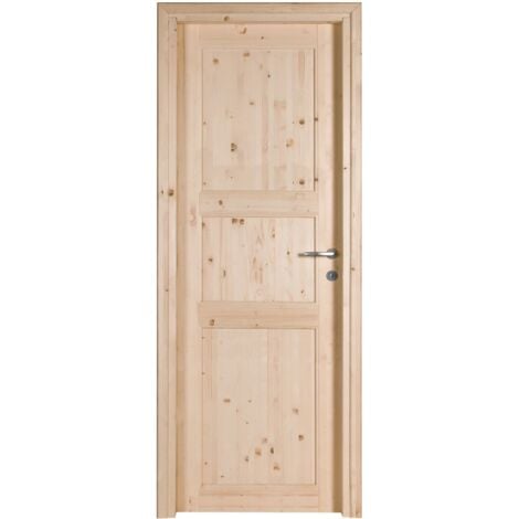 PORTA IN LEGNO DI ABETE GREZZO BATTENTE - 210 x 70 - REVERSIBILE