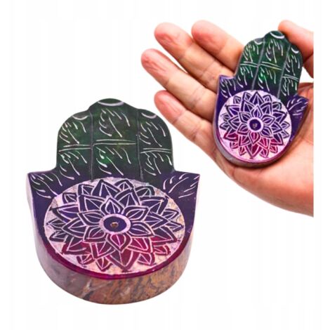Porta incenso in pietra ollare Hamsa - Fiore