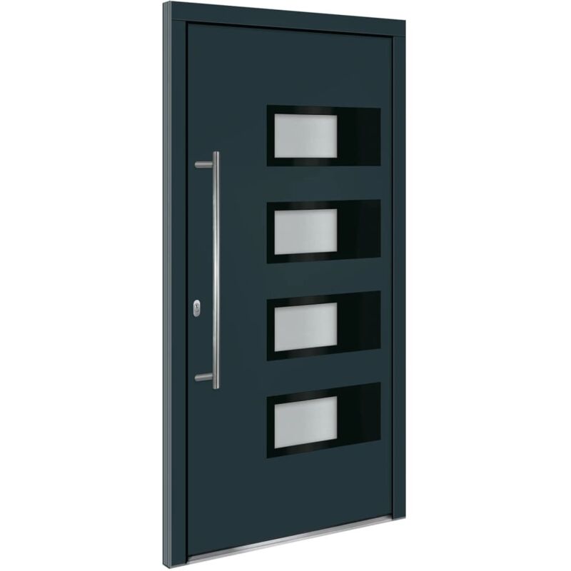 Vidaxl Porta Ingresso Antracite 110x210 Cm In Alluminio E Pvc