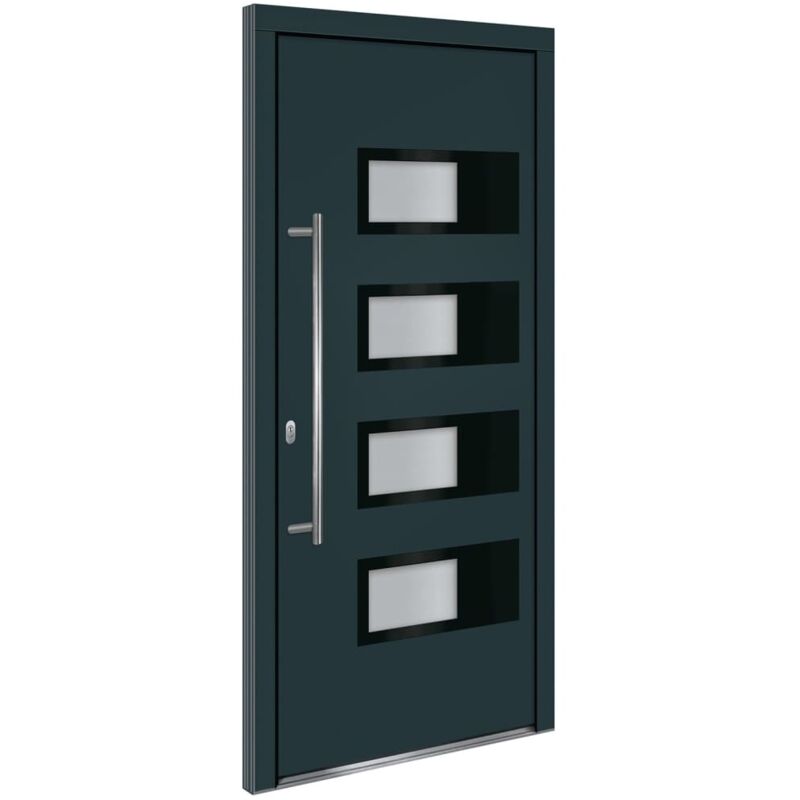 Vidaxl Porta Ingresso Antracite 100x210 Cm In Alluminio E Pvc