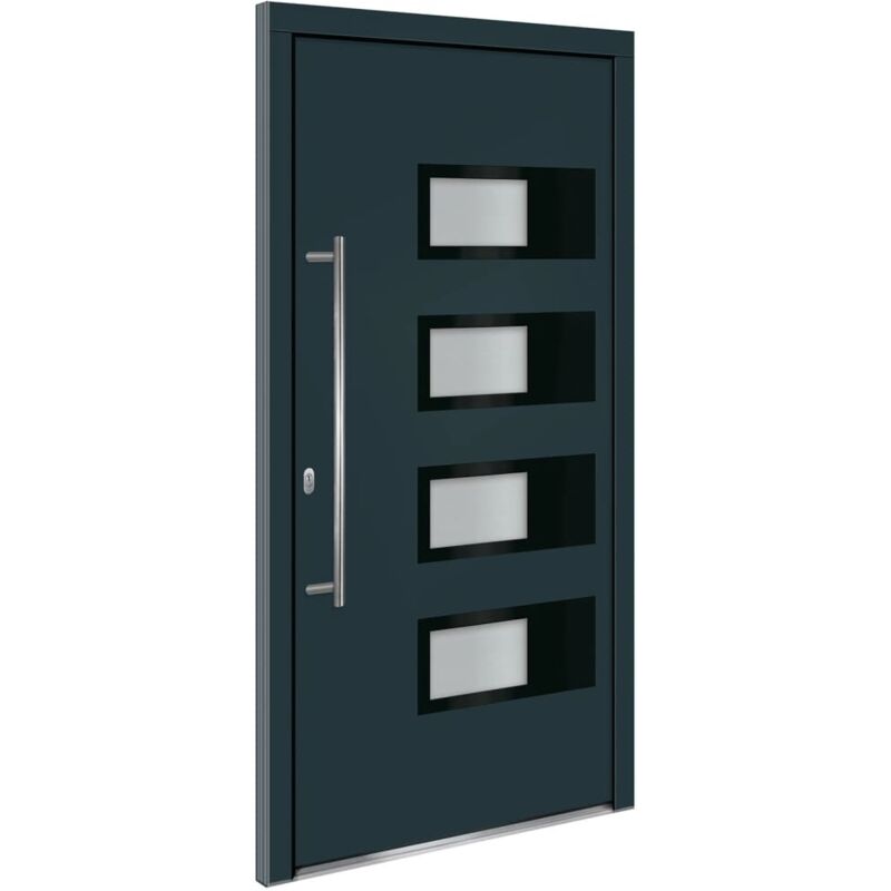 Vidaxl Porta Ingresso Antracite 100x200 Cm In Alluminio E Pvc