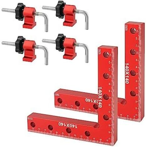 Porta la tua lavorazione del legno a un livello superiore: 2 staffe di posizionamento in lega di alluminio a 90 gradi per armadi, cornici e scatole (140 mm)