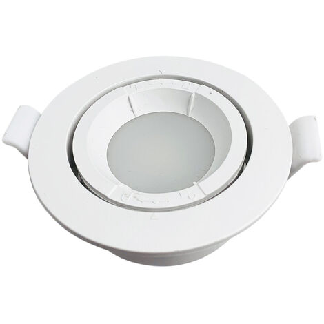 Porta Lampada GU10 Ghiera da Incasso Orientabile Rotondo Bianco Fi62-GU10