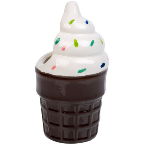 Porta lápices helado de cerámica marrón d7,5x15