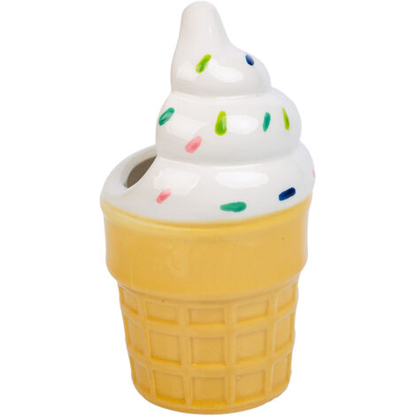 Porta lápices helado de cerámica naranja d7,5x15