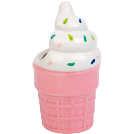 Porta lápices helado de cerámica rosa d7,5x15