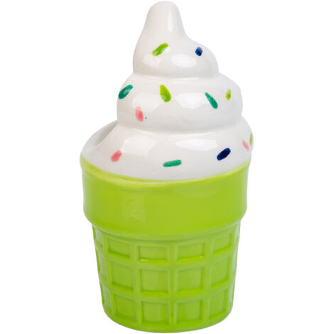 Porta lápices helado de cerámica verde d7,5x15