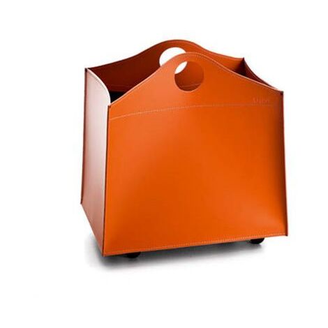 Porta legna in cuoio per camino Wood Bag Small  Testa di moro