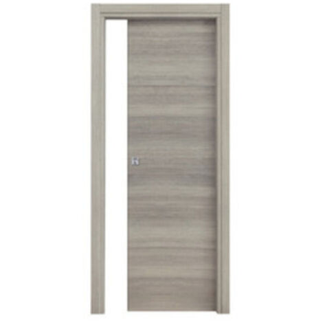 Capaldo – Porta scorrevole microtec in rovere grigio 210x70 – Anta tamburata con rinforzi in massello – Spessore 40mm – Finitura microlaminato