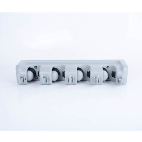 Porta mocio, clip per mocio, supporto a parete, scaffale portaoggetti, gancio, grigio stile 2