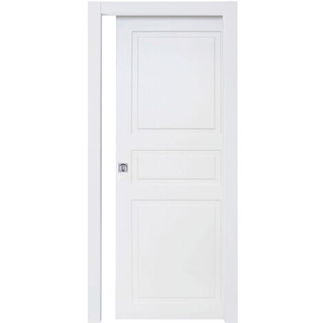 PORTA MOD. BUGNA SCORRIMENTO LACCATO BIANCO CM. 210X80 S/MANIGLIE