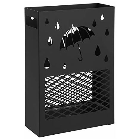 Porta ombrello in rete metallica con base in metallo resistente 50x27 cm 