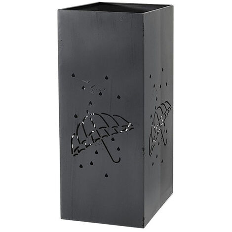Porta ombrelli nero in metallo stand per entrata contenitore scola acqua pioggia h50 ingresso casa ufficio stanza