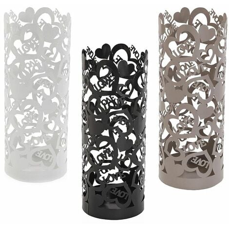 Portaombrelli Moderno Baroni Home - In Metallo Con Vaschetta Scolapioggia, 19x19x49 Cm, Colore Tortora - Foto 2