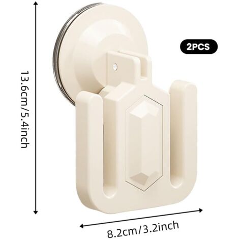 Porta pantofole da parete bianco da 2 pezzi, mensola da parete per pantofole, organizer per scarpe senza fori con ventosa autoadesiva per porta, armadio, bagno e cucina.