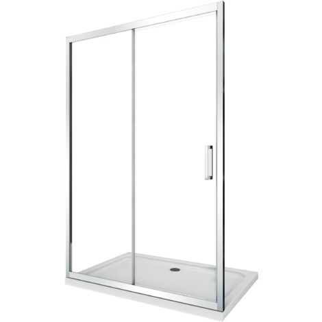 Porta Parete Doccia 100 cm 1 Anta Scorrevole in Cristallo Trasparente 6mm H190 Sailor
