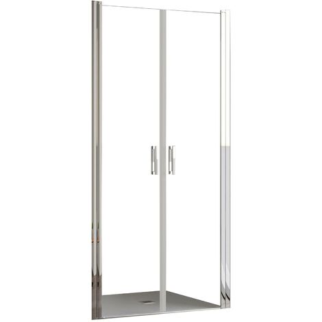 Porta Parete Doccia 100 cm 2 Ante Saloon in Cristallo Trasparente 6mm H195 Bonussi Julia