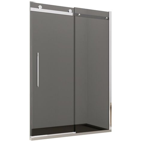 Porta Parete Doccia 110 cm 1 Anta Scorrevole in Cristallo Fumè 8mm H195 Bonussi Livia
