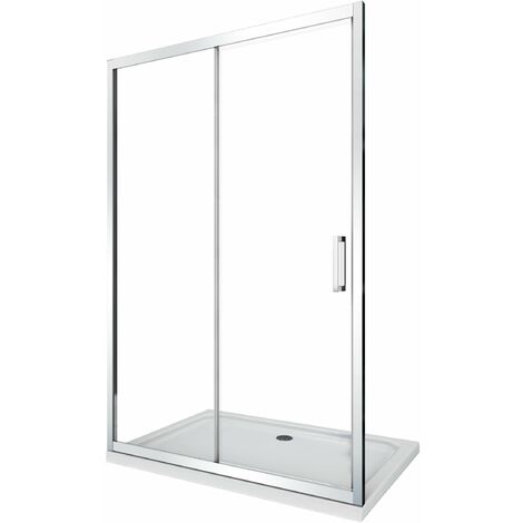 Porta Parete Doccia 110 cm 1 Anta Scorrevole in Cristallo Trasparente 6mm H190 Sailor