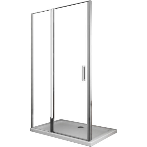 Porta Parete Doccia 120 cm 1 Anta Battente in Cristallo Trasparente 6mm H190 Best