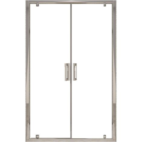 Porta Parete Doccia 120 cm 2 Ante Saloon in Cristallo Trasparente 6mm H195 Bonussi Giuly