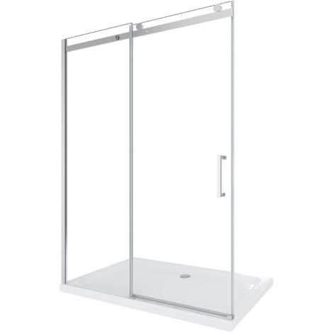 Porta Parete Doccia 140 cm 1 Anta Scorrevole in Cristallo Trasparente 8mm H190 Cristal