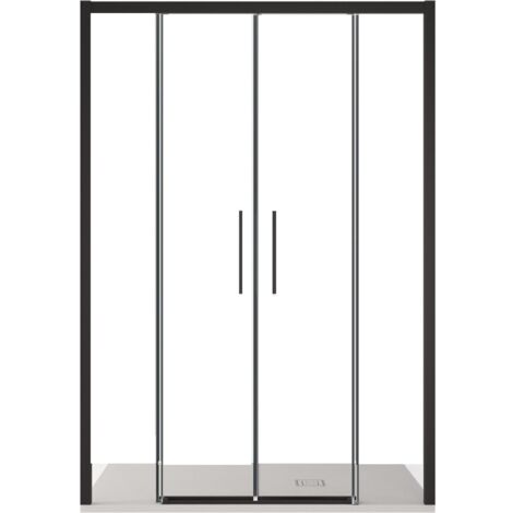 Porta Parete Doccia 140 cm 2 Ante Scorrevoli in Cristallo Trasparente 6mm H195 Bonussi Eliane