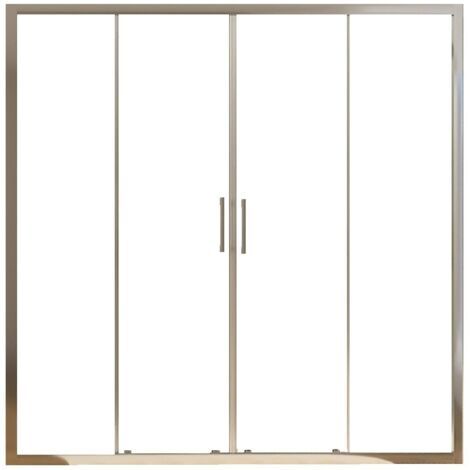 Porta Parete Doccia 150 cm 2 Ante Scorrevoli in Cristallo Trasparente 6mm H195 Bonussi Giuly