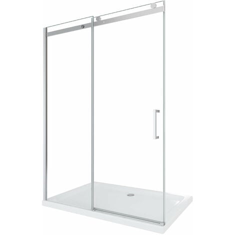 Porta Parete Doccia 160 cm 1 Anta Scorrevole in Cristallo Trasparente 8mm H190 Cristal