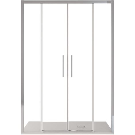 Porta Parete Doccia 170 cm 2 Ante Scorrevoli in Cristallo Trasparente 6mm H195 Bonussi Vivian