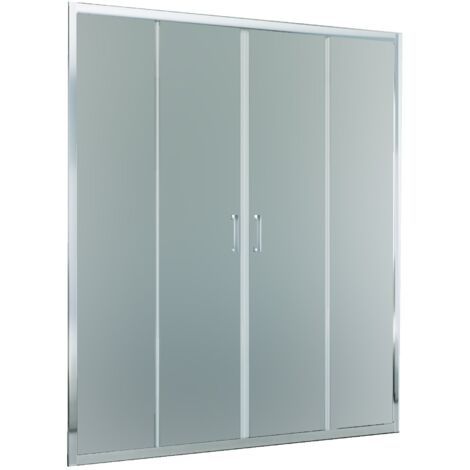Porta Parete Doccia 172 cm 2 ante Scorrevoli Centrali in Cristallo Opaco 6mm H195 Bonussi Tosca